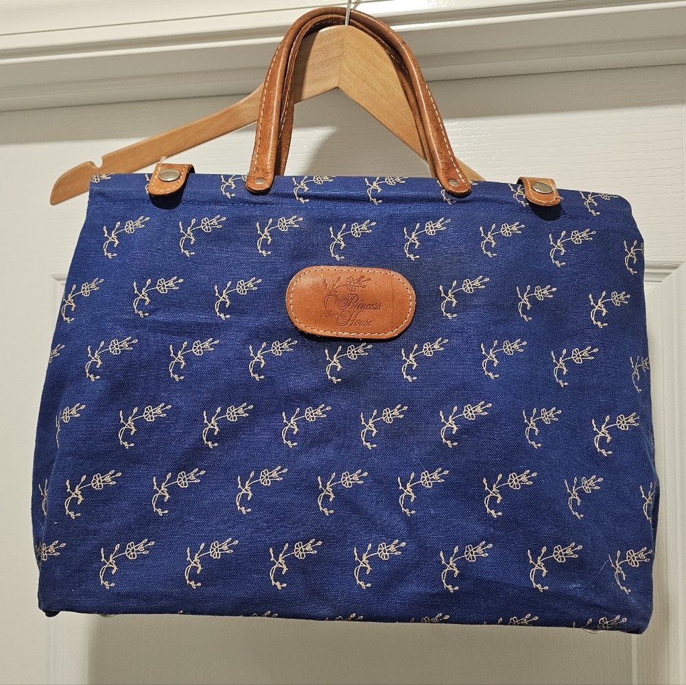 RARE Princess House Canvas Leather Bag